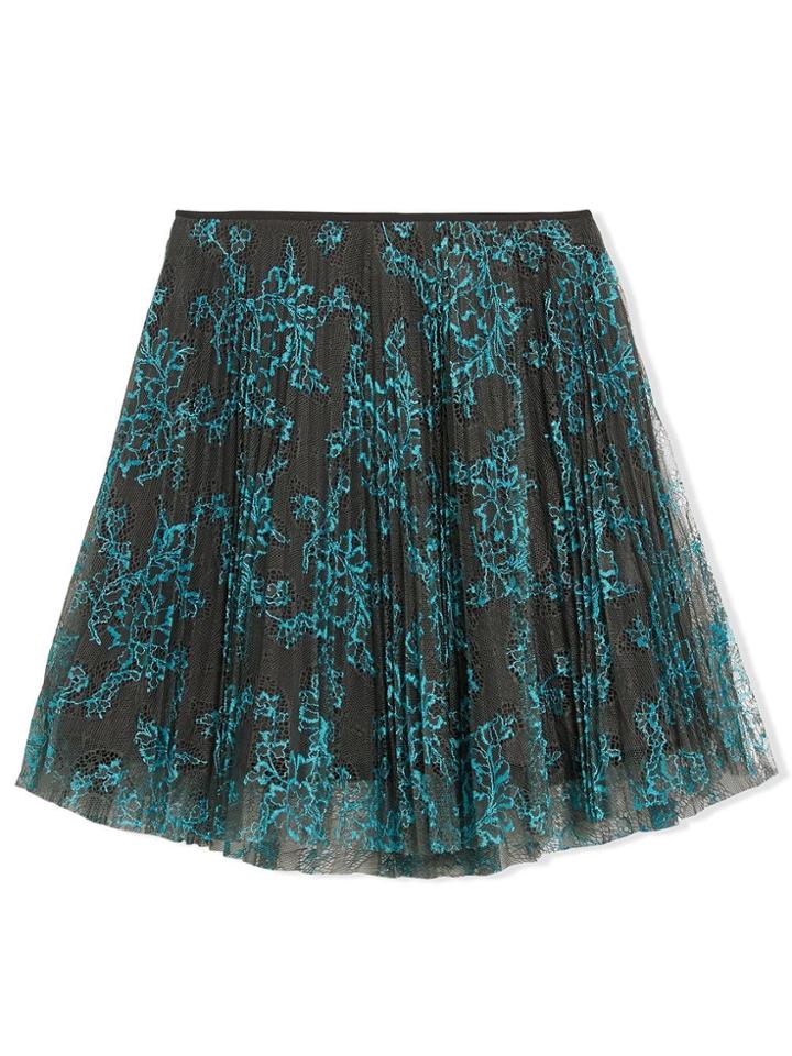Burberry Kids Teen Pleated Lace Skirt - Blue