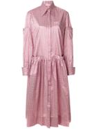 Christopher Kane Metallic Gingham Velcro Dress - Pink & Purple