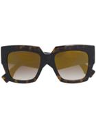 Fendi Eyewear Chunky Oversized Sunglasses - Brown