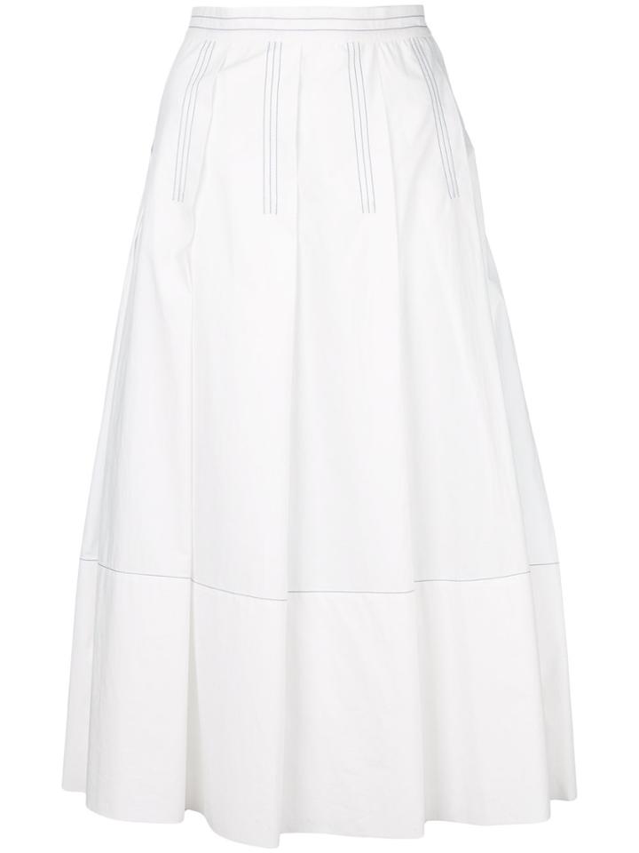 Marni Pleated Midi Skirt - White