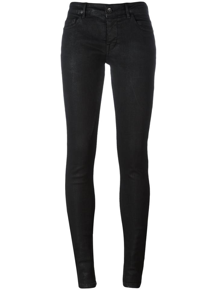 Rick Owens Drkshdw Detroit Cut Jeans, Women's, Size: 27, Black, Cotton/polyethylene/spandex/elastane