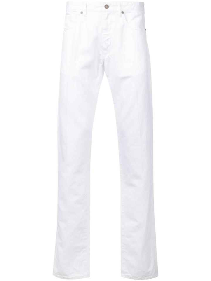 Incotex Classic Jeans, Men's, Size: 32, White, Cotton/linen/flax