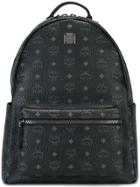 Mcm Logo Print Backpack - Black