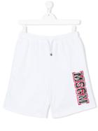 Msgm Kids Logo Shorts - White