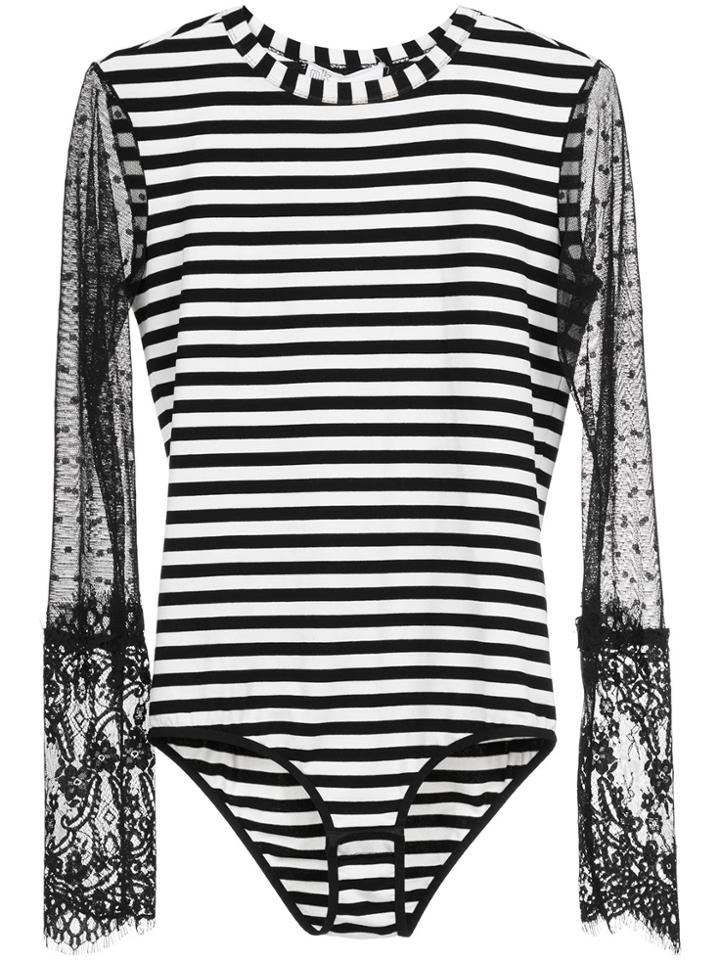 Nk Striped Bodysuit - Black