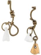 Marni Asymmetric Ceramic Charm Earrings - Metallic