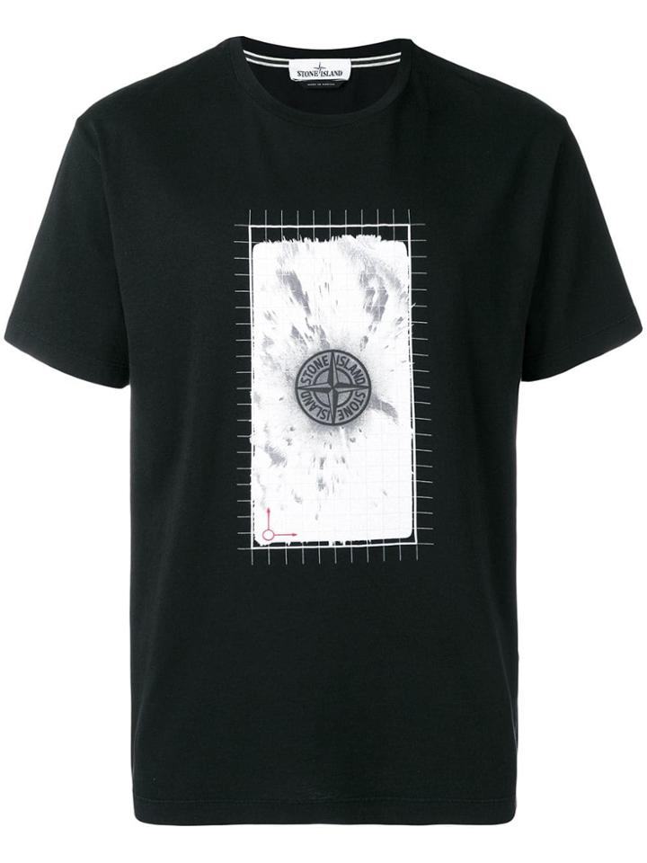 Stone Island Graphic Print T-shirt - Black