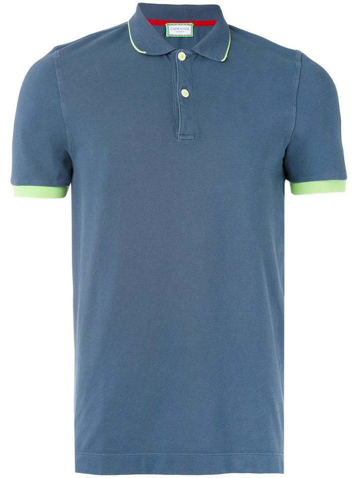 Capricode - Contrast Polo Shirt - Men - Cotton/spandex/elastane - L, Blue, Cotton/spandex/elastane