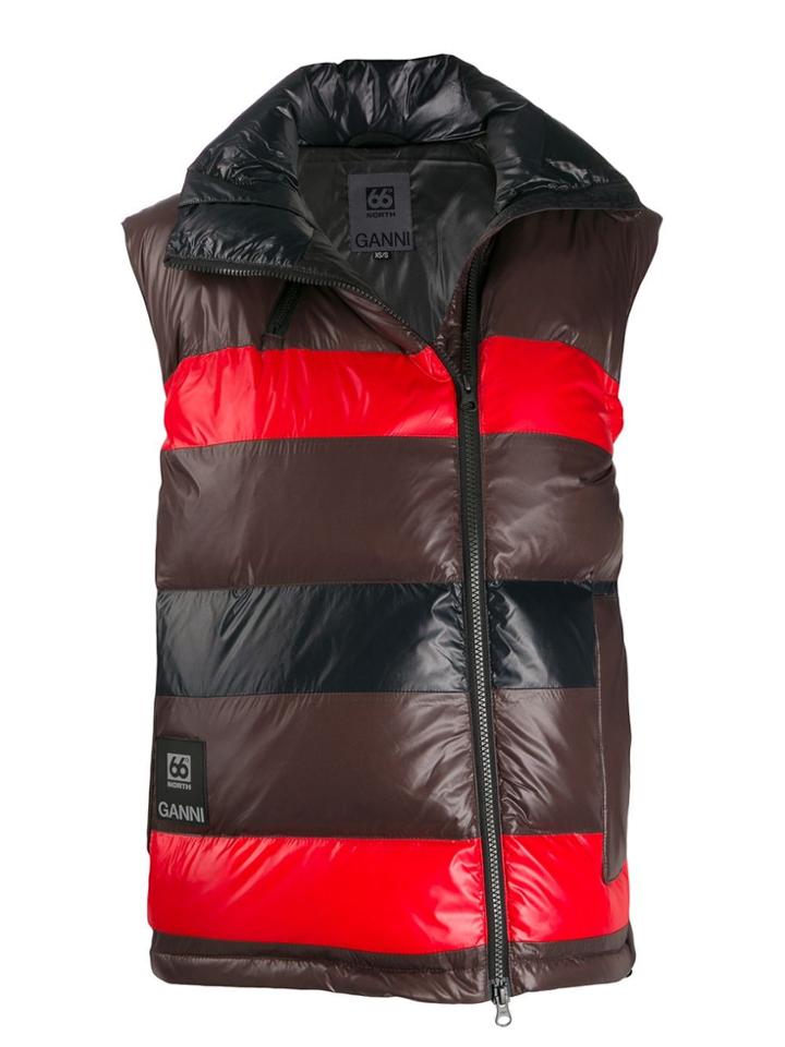 Ganni Paneled Gilet - Brown