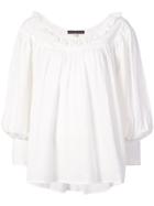 Alexa Chung Embroidered Long-sleeve Blouse - White