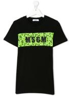 Msgm Kids Lace Insert Logo T-shirt - Black