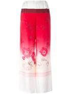 Salvatore Ferragamo Wide-leg Floral Trousers, Women's, Size: 44, Pink/purple, Silk