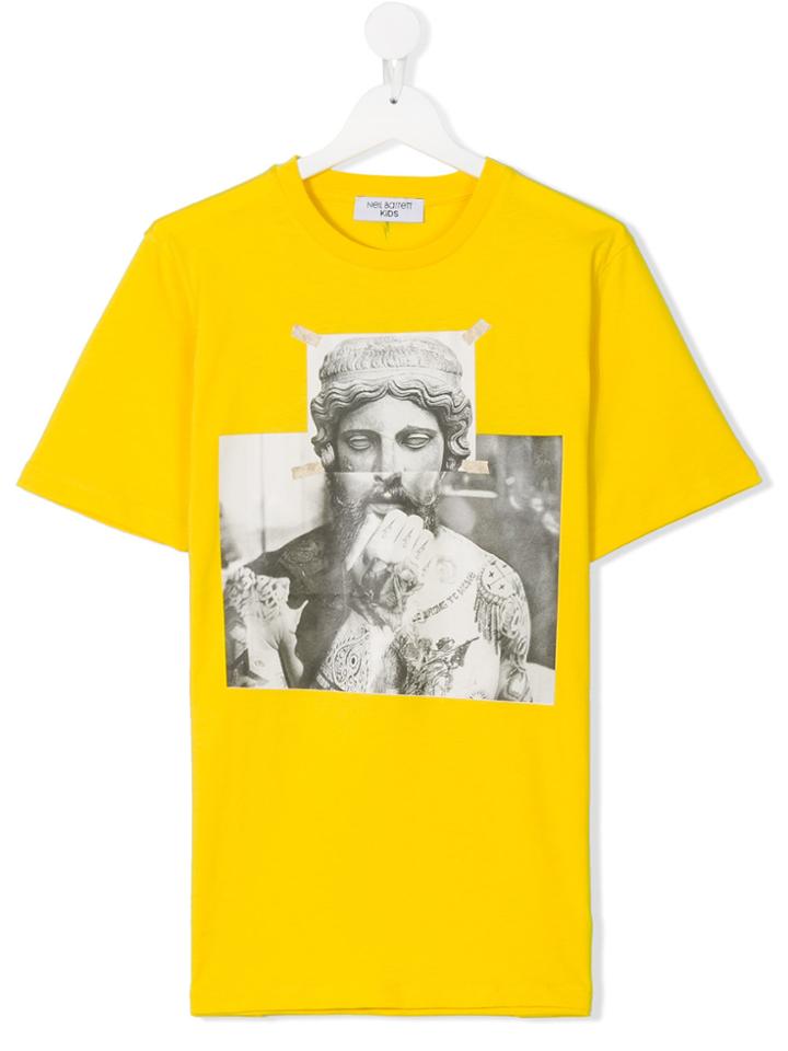 Neil Barrett Kids Printed T-shirt - Yellow & Orange