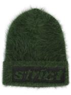 Alexander Wang Strict Embroidered Beanie, Women's, Green, Angora/polyamide