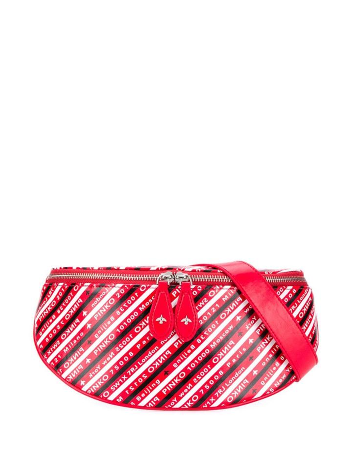 Pinko Logo Print Bum Bag - Red