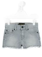 Finger In The Nose Frayed Denim Shorts, Girl's, Size: 10 Yrs, Grey