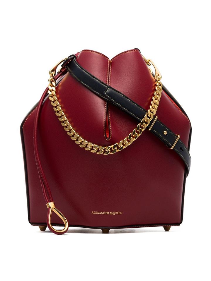 Alexander Mcqueen Bucket Leather Bag - Red