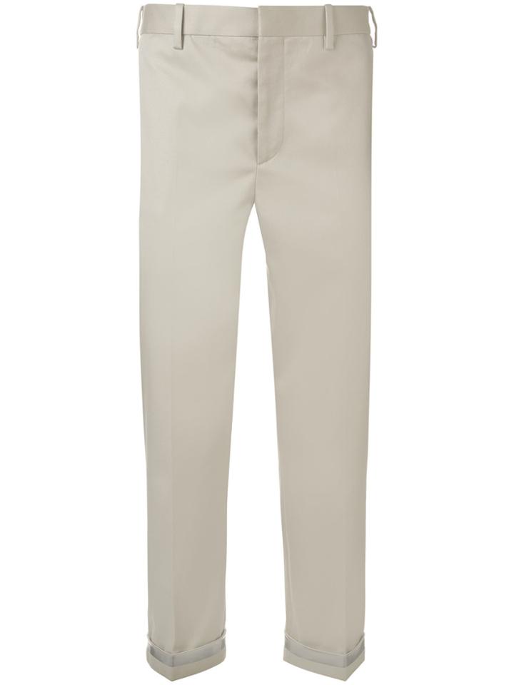 Neil Barrett Fold Up Cuff Trousers - Nude & Neutrals