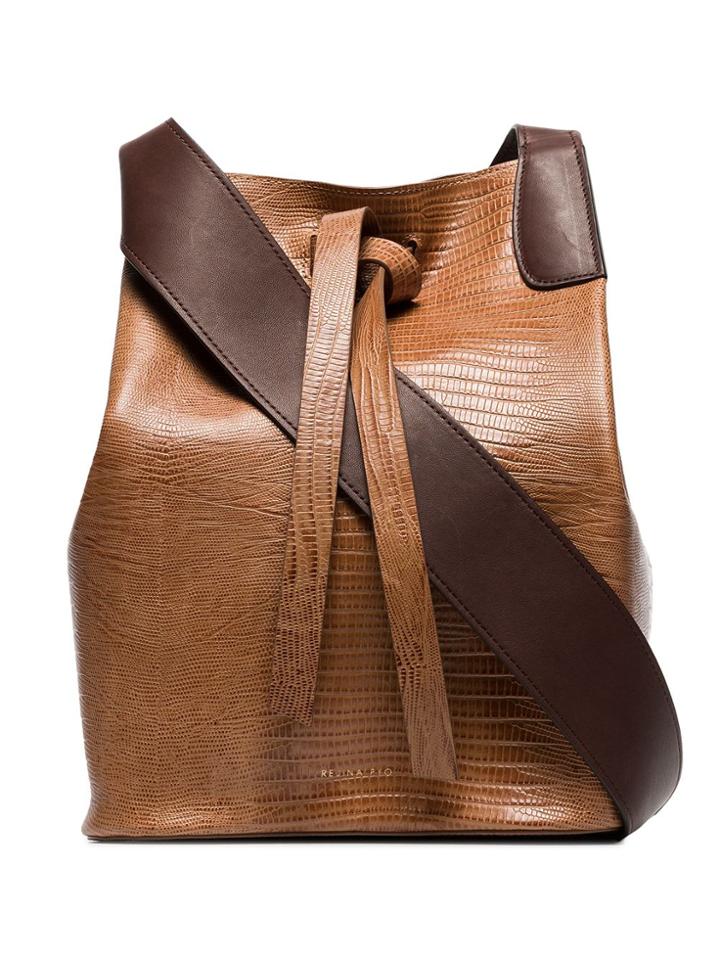 Rejina Pyo Mariene Lizard-effect Tote Bag - Brown