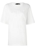 Love Moschino Embossed Logo T-shirt, Women's, Size: 46, White, Cotton