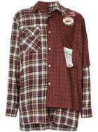 Maison Mihara Yasuhiro Asymmetric Check Print Shirt - Red