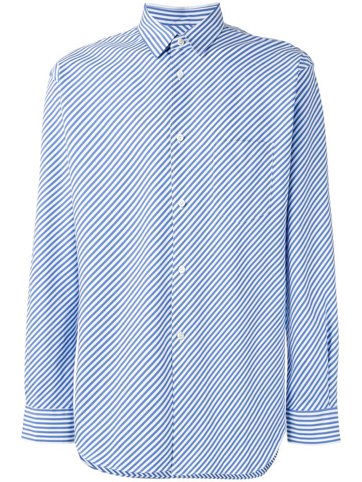 Comme Des Garçons Shirt Bias Striped Shirt, Men's, Size: Large, Blue, Cotton