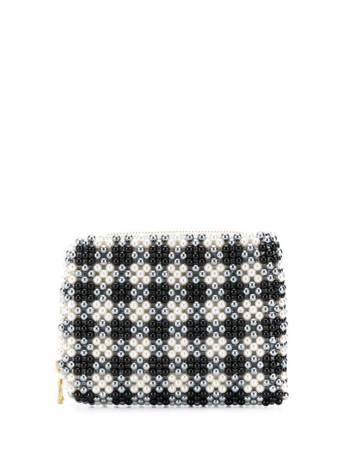 Shrimps Small Check Clutch Bag - Black