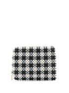 Shrimps Small Check Clutch Bag - Black