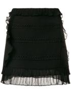 Iro Ruffle Trim Fitted Mini Skirt - Black