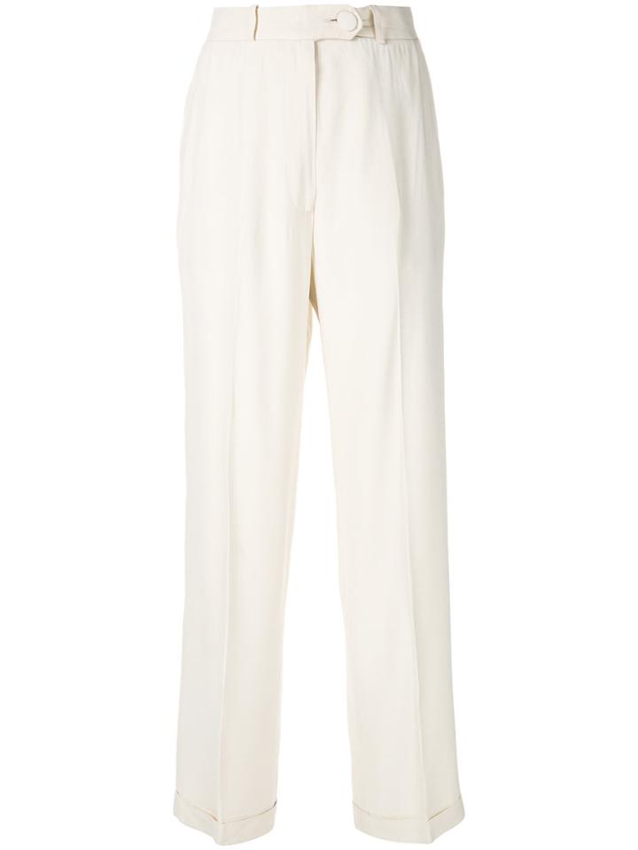 Moschino Vintage High Rise Cropped Trousers - Nude & Neutrals