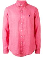 Polo Ralph Lauren - Button Down Shirt - Men - Linen/flax - S, Red, Linen/flax