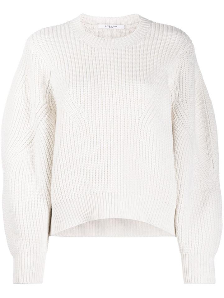 Givenchy Oversized Sleeves Crew Neck Jumper - White