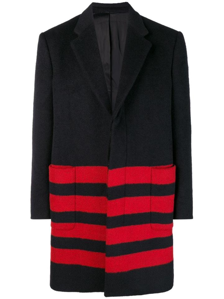 Calvin Klein 205w39nyc Stripe Detail Single-breasted Coat - Black