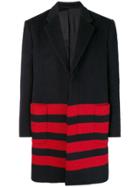 Calvin Klein 205w39nyc Stripe Detail Single-breasted Coat - Black