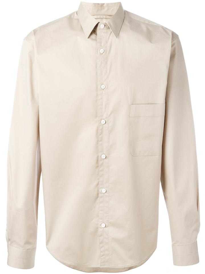 Lemaire Chest Pocket Shirt, Men's, Size: 46, Nude/neutrals, Cotton/spandex/elastane