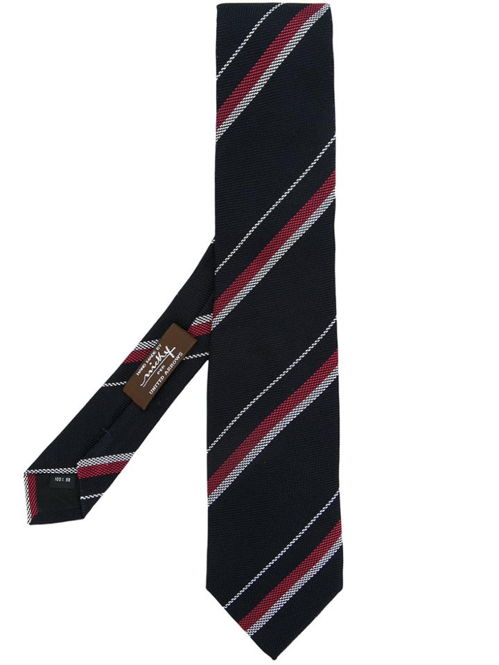 Nicky Striped Pattern Tie - Blue