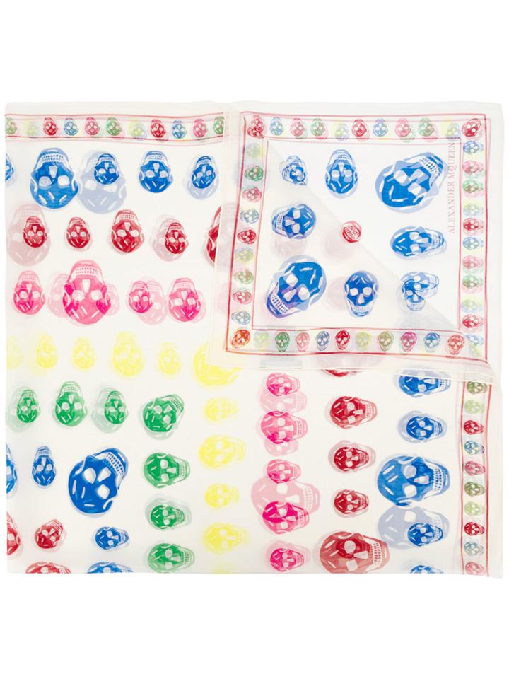 Alexander Mcqueen Allover Skulls Scarf - Multicolour