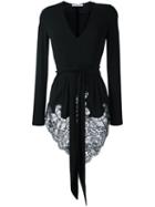 Givenchy Tied Lace Hem Blouse, Women's, Size: 40, Black, Viscose/spandex/elastane