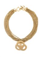 Chanel Vintage Cc Logo Short Necklace - Metallic