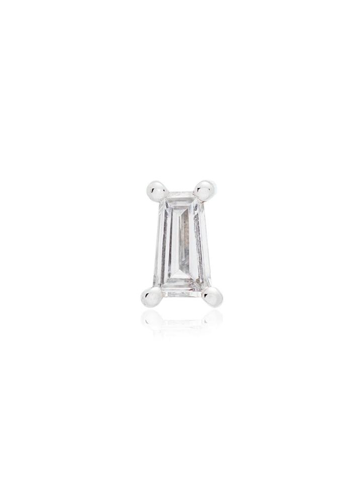 Rosa De La Cruz White Gold Diamond Baguette Single Earring - Metallic