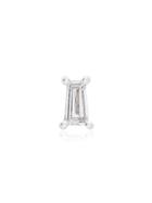 Rosa De La Cruz White Gold Diamond Baguette Single Earring - Metallic