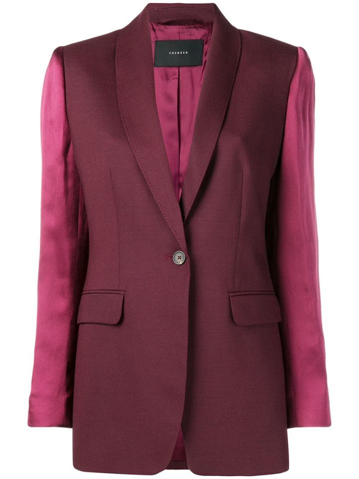 Frenken Contrasting Sleeves Blazer - Purple