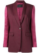 Frenken Contrasting Sleeves Blazer - Purple
