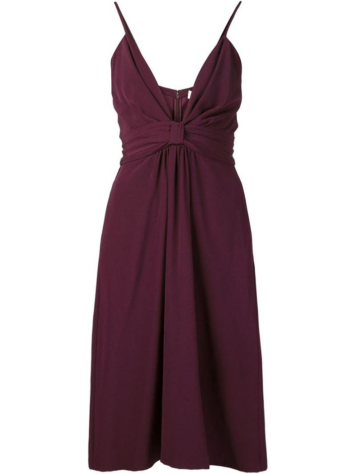 Fleur Du Mal V-neck Dress, Women's, Size: 6, Pink/purple, Silk