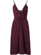Fleur Du Mal V-neck Dress, Women's, Size: 6, Pink/purple, Silk