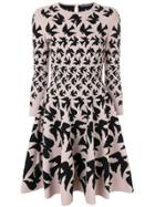 Alexander Mcqueen Bird Printed Skater Dress - Pink & Purple