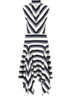 Derek Lam 10 Crosby - Deep V-neck Asymmetric Dress - Women - Polyester/rayon - Xs, Black, Polyester/rayon