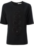 Christopher Kane Macrame Heart T-shirt, Women's, Size: 40, Black, Acetate/viscose/silk