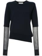 Cyclas Panelled Sleeves Jumper - Blue