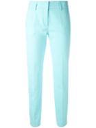 Cropped Trousers - Women - Cotton/spandex/elastane - 42, Blue, Cotton/spandex/elastane, Piazza Sempione